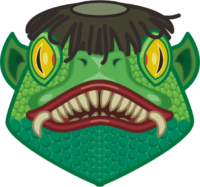 河童のお面 すごく怖い河童のお面のイラスト