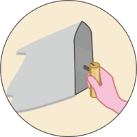 壁塗り 左官コテで壁に漆喰を塗っているイラスト