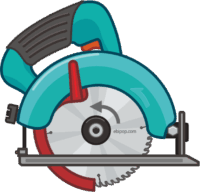 電動丸鋸 素早く切断できる電動丸鋸のイラスト