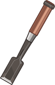 切削加工の工具である鑿（のみ）のイラスト