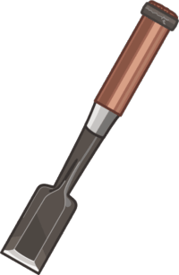 のみ 切削加工の工具である鑿(のみ)のイラスト