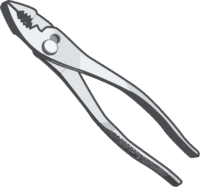 プライヤー つかみ口の開け幅を調節できるプライヤーのイラスト