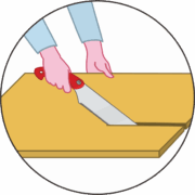 片刃鋸で板を切っているイラスト