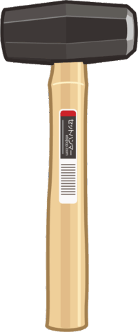 石頭ハンマー 重量感があってパワフルな石頭ハンマーのイラスト