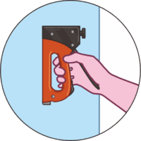 打ち込み ガンタッカーで針を打ち込んでいるイラスト