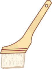 柄が斜めについている筋交い刷毛のイラスト