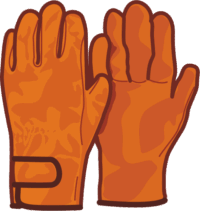 革手袋 手や指を保護する安全用具である革手袋のイラスト