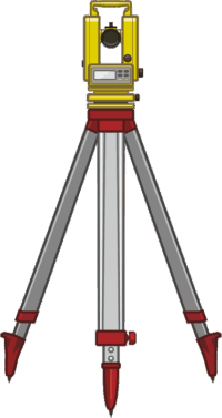 トランシット 角度を測定する機器であるトランシットのイラスト