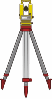 角度を測定する機器であるトランシットのイラスト