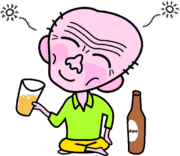 ビール爺 ビールを飲んでご機嫌な爺さんのイラスト