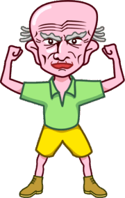 元気爺 どことなくアメリカンで元気な爺さんのイラスト