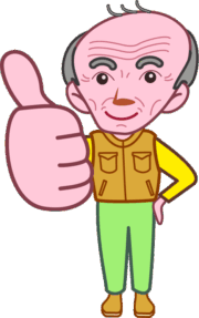 OK爺さん 笑顔でOKサインを出している爺さんのイラスト