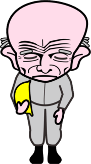 爺さんオジギビト 工事現場で頭を下げている爺さんオジギビトのイラスト