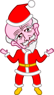 サンタ爺さん プレゼントするものが何もない困り顔のサンタ爺さんのイラスト