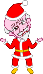 サンタ爺さん プレゼントするものが何もない困り顔のサンタ爺さんのイラスト