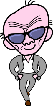 チョイ悪爺さん ズボンのポケットに両手を突っ込んだチョイ悪爺さんのイラスト