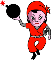 大胆不敵な女忍者のキャラクターイラスト