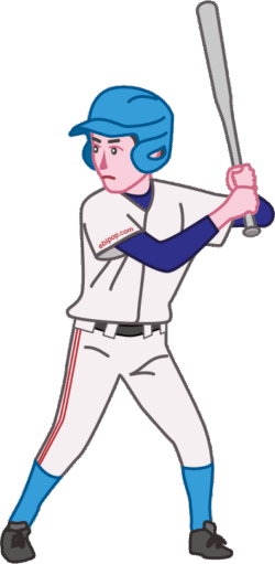 バッター 真剣な表情をしている高校野球のバッターのイラスト