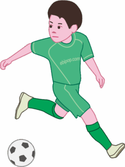 サッカー少年 ゴールをねらうサッカー少年のイラスト