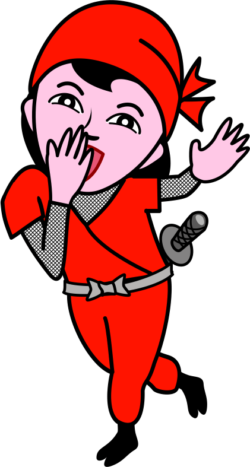 高らかに笑う ほほほほと高らかに笑うかわいい乙女忍者のイラスト