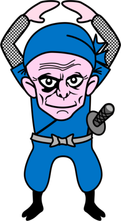 OK 笑顔でOKサインを出している忍者爺さんのイラスト