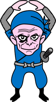 笑顔でOKサインを出している忍者爺さんのイラスト