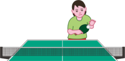 卓球の練習をしている少女のイラスト