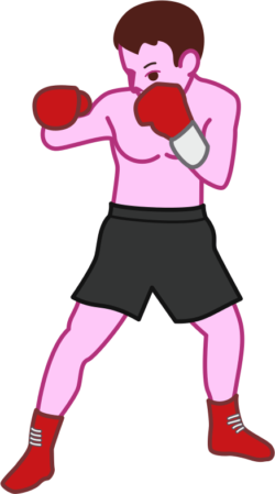 ファイティングポーズをとっているボクサーのイラスト