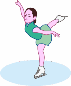 フィギュア女子 氷上を華麗に舞うフィギュアスケートの女子選手のイラスト