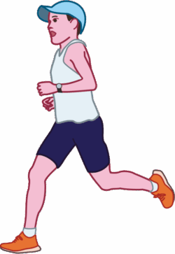 マラソンランナー タイムを追って走るマラソンランナーのイラスト