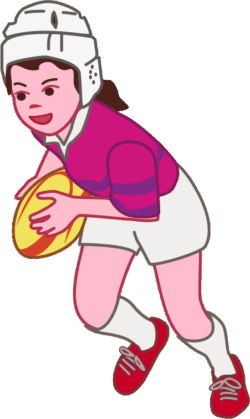 ちびっ子ラグビー ちびっ子ラグビーを楽しんでいる女の子のイラスト