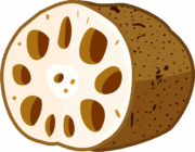 シャキシャキした食感を楽しめるレンコンのイラスト