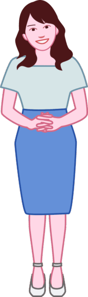 「お待ちしておりました」と来客に微笑みかける女性のイラスト