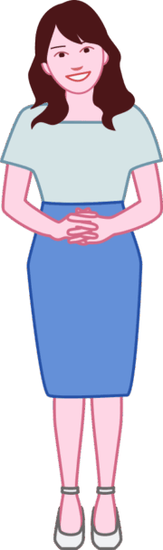 「お待ちしておりました」と来客に微笑みかける女性のイラスト