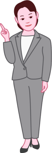 要点を説明している女性社員のイラスト