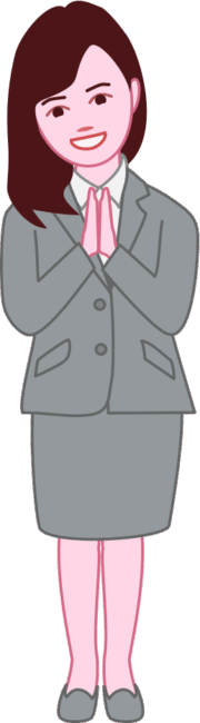 胸の前で手を合わせてお願いしている女性のイラスト