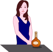 スナックのママさん 客を出迎えるスナックのママさんのイラスト