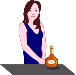 客を出迎えるスナックのママさんのイラスト