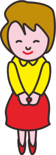 笑顔の可愛い女性のいらっしゃいませイラスト