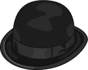 黒い山高帽子のイラスト