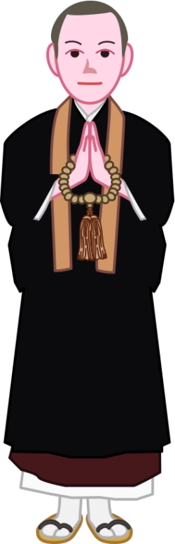 お坊さん 手を合わせている若いお坊さんのイラスト