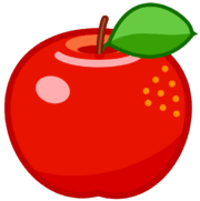赤いリンゴのアイコンイラスト素材