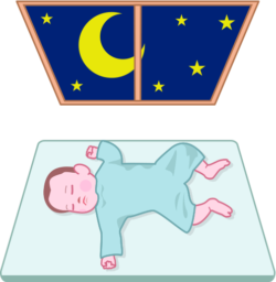 ぐっすりと眠っている赤ちゃんのイラスト