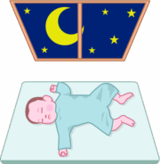 ぐっすりと眠っている赤ちゃんのイラスト