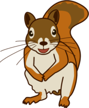 リス ちょこんとすわったかわいいリスのイラスト