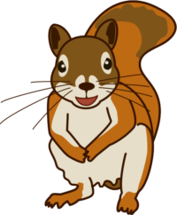 リス ちょこんとすわったかわいいリスのイラスト
