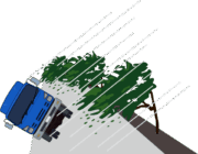 強風 強風で横転寸前の大型トラックのイラスト