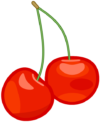 サクランボ 夏に赤く熟れるサクランボのアイコン