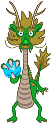 宝珠を握っている龍王のイラスト