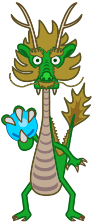 宝珠を握っている龍王のイラスト